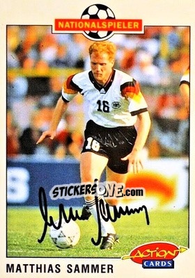 Sticker Matthias Sammer - Bundesliga Fussball 1992-1993 Action Cards n. 18 - Panini
