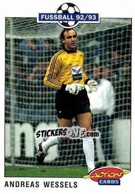 Sticker Andreas Wessels - Bundesliga Fussball 1992-1993 Action Cards n. 23 - Panini