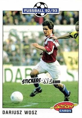 Sticker Dariusz Wosz - Bundesliga Fussball 1992-1993 Action Cards n. 24 - Panini