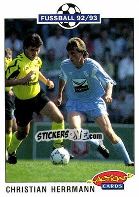 Sticker Christian Herrmann - Bundesliga Fussball 1992-1993 Action Cards - Panini