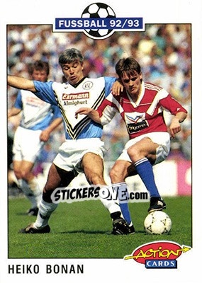 Sticker Heiko Bonan - Bundesliga Fussball 1992-1993 Action Cards n. 30 - Panini