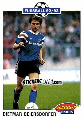 Sticker Dietmar Beiersdorfer - Bundesliga Fussball 1992-1993 Action Cards - Panini