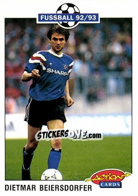 Sticker Dietmar Beiersdorfer - Bundesliga Fussball 1992-1993 Action Cards n. 41 - Panini