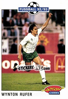 Sticker Wynton Rufer - Bundesliga Fussball 1992-1993 Action Cards - Panini