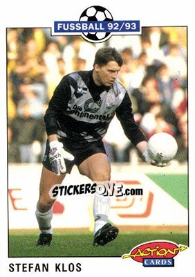 Sticker Stefan Klos - Bundesliga Fussball 1992-1993 Action Cards - Panini
