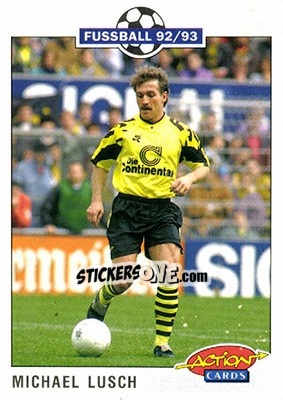 Sticker Michael Lusch - Bundesliga Fussball 1992-1993 Action Cards n. 52 - Panini