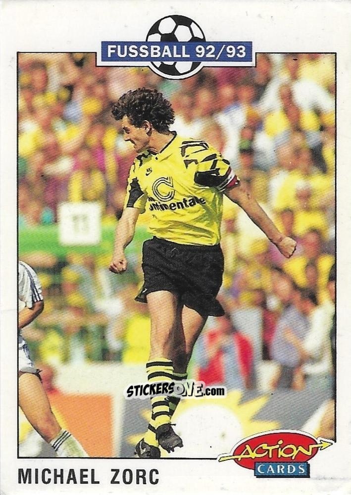 Figurina Michael Zorc - Bundesliga Fussball 1992-1993 Action Cards n. 56 - Panini