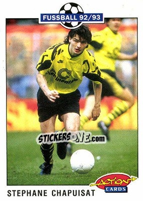 Sticker Stephane Chapuisat - Bundesliga Fussball 1992-1993 Action Cards - Panini