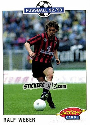 Sticker Ralf Weber - Bundesliga Fussball 1992-1993 Action Cards - Panini