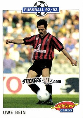 Figurina Uwe Bein - Bundesliga Fussball 1992-1993 Action Cards n. 75 - Panini