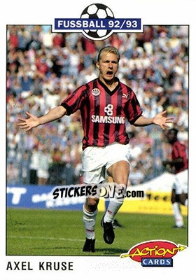 Sticker Axel Kruse - Bundesliga Fussball 1992-1993 Action Cards n. 78 - Panini