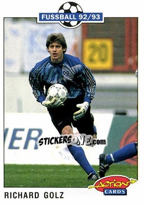 Sticker Richard Golz - Bundesliga Fussball 1992-1993 Action Cards - Panini