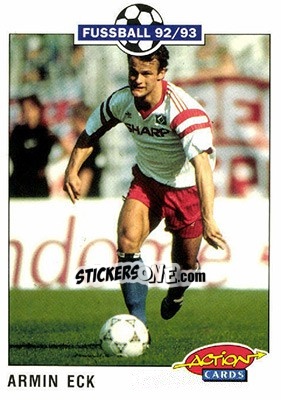 Sticker Armin Eck - Bundesliga Fussball 1992-1993 Action Cards n. 90 - Panini
