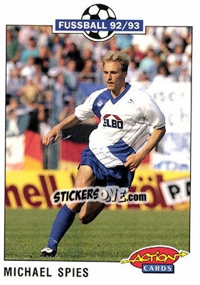 Cromo Michael Spies - Bundesliga Fussball 1992-1993 Action Cards n. 92 - Panini