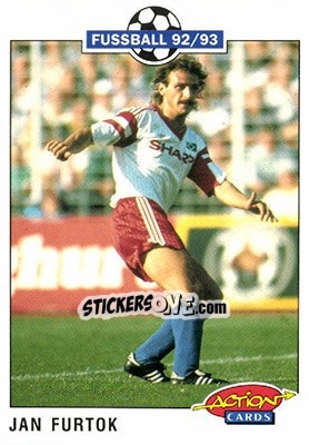 Sticker Jan Furtok - Bundesliga Fussball 1992-1993 Action Cards n. 93 - Panini