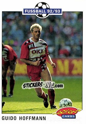 Sticker Guido Hoffmann - Bundesliga Fussball 1992-1993 Action Cards n. 95 - Panini