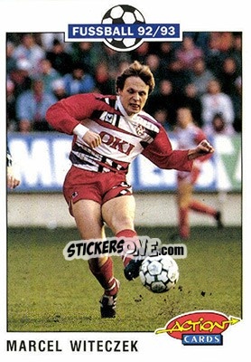 Sticker Marcel Witeczek - Bundesliga Fussball 1992-1993 Action Cards n. 96 - Panini