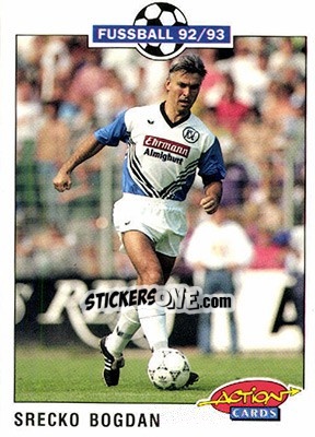 Sticker Srecko Bogdan - Bundesliga Fussball 1992-1993 Action Cards n. 110 - Panini