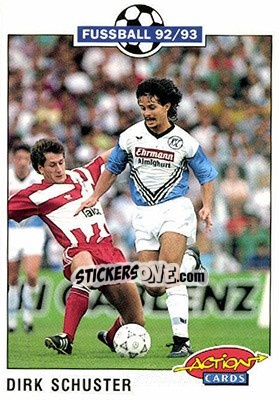 Sticker Dirk Schuster - Bundesliga Fussball 1992-1993 Action Cards n. 115 - Panini