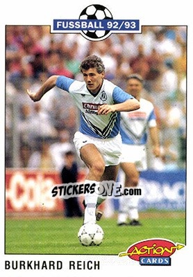 Sticker Burkhard Reich - Bundesliga Fussball 1992-1993 Action Cards n. 116 - Panini