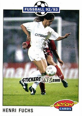 Sticker Henri Fuchs - Bundesliga Fussball 1992-1993 Action Cards n. 120 - Panini