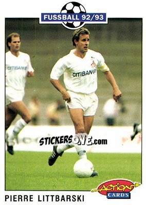 Sticker Pierre Littbarski - Bundesliga Fussball 1992-1993 Action Cards - Panini