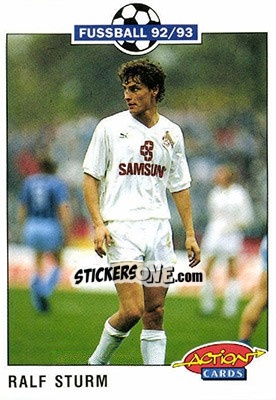 Sticker Ralf Sturm - Bundesliga Fussball 1992-1993 Action Cards n. 129 - Panini