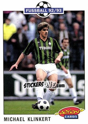 Sticker Michael Klinkert - Bundesliga Fussball 1992-1993 Action Cards - Panini