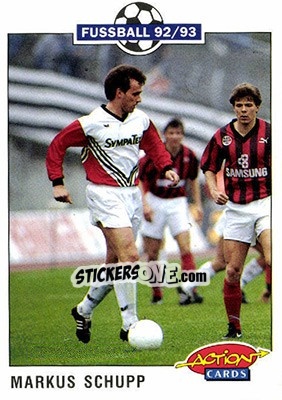 Sticker Markus Schupp - Bundesliga Fussball 1992-1993 Action Cards n. 156 - Panini