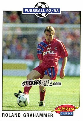 Sticker Roland Grahammer - Bundesliga Fussball 1992-1993 Action Cards n. 160 - Panini