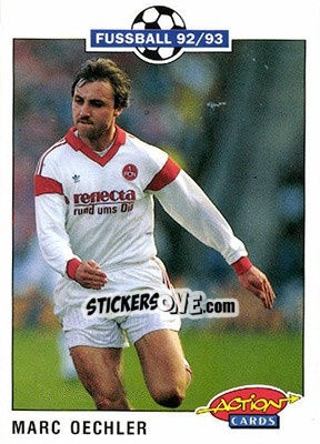Sticker Marc Oechler - Bundesliga Fussball 1992-1993 Action Cards n. 167 - Panini