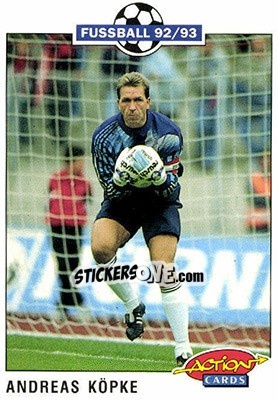 Figurina Andreas Kopke - Bundesliga Fussball 1992-1993 Action Cards - Panini