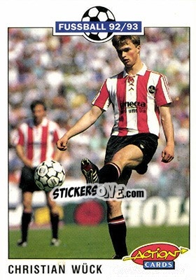 Sticker Christian Wuck - Bundesliga Fussball 1992-1993 Action Cards - Panini