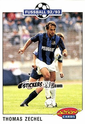 Sticker Thomas Zechel - Bundesliga Fussball 1992-1993 Action Cards - Panini