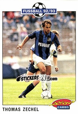 Figurina Thomas Zechel - Bundesliga Fussball 1992-1993 Action Cards n. 186 - Panini