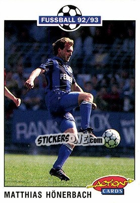 Sticker Matthias Honerbach - Bundesliga Fussball 1992-1993 Action Cards - Panini