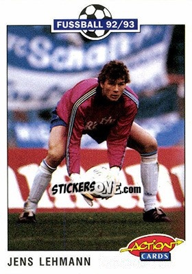 Sticker Jens Lehmann - Bundesliga Fussball 1992-1993 Action Cards n. 192 - Panini
