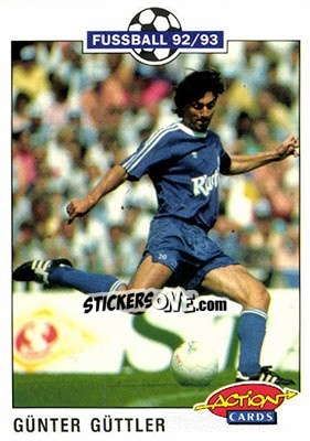 Sticker Gunter Guttler - Bundesliga Fussball 1992-1993 Action Cards - Panini