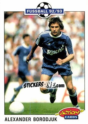 Sticker Alexander Borodjuk - Bundesliga Fussball 1992-1993 Action Cards n. 198 - Panini