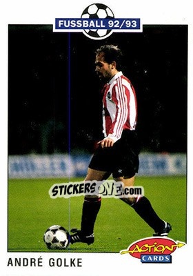 Sticker Andre Golke - Bundesliga Fussball 1992-1993 Action Cards n. 205 - Panini