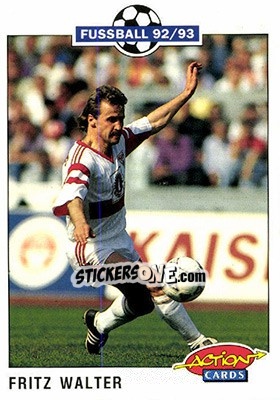 Sticker Fritz Walter - Bundesliga Fussball 1992-1993 Action Cards - Panini