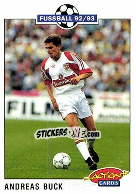 Sticker Andreas Buck - Bundesliga Fussball 1992-1993 Action Cards - Panini