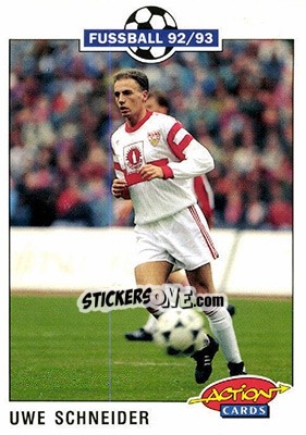 Sticker Uwe Schneider - Bundesliga Fussball 1992-1993 Action Cards - Panini