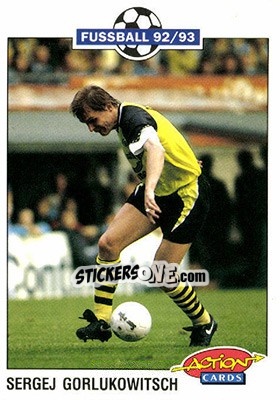 Figurina Sergej Gorlukowitsch - Bundesliga Fussball 1992-1993 Action Cards - Panini