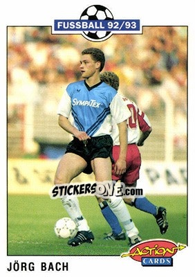 Sticker Jorg Bach - Bundesliga Fussball 1992-1993 Action Cards - Panini