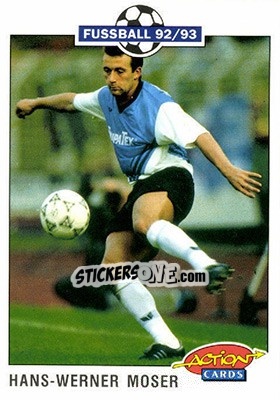 Figurina Hans-Werner Moser - Bundesliga Fussball 1992-1993 Action Cards - Panini