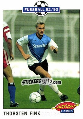 Figurina Thorsten Fink - Bundesliga Fussball 1992-1993 Action Cards - Panini