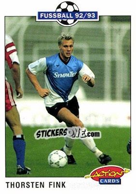 Sticker Thorsten Fink - Bundesliga Fussball 1992-1993 Action Cards n. 238 - Panini