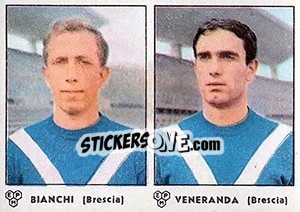 Sticker Bianchi / Veneranda - Calciatori 1964-1965 - Panini