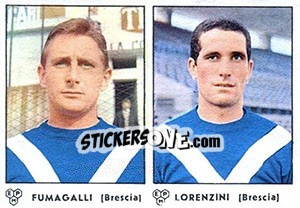 Sticker Fumagalli / Lorenzini - Calciatori 1964-1965 n. 306 - Panini